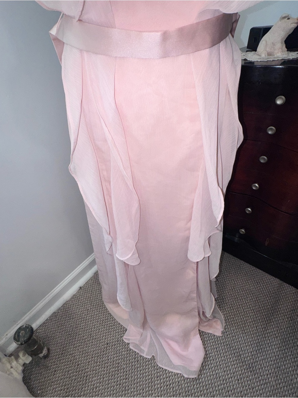 Viera Wang Elegant Blush Pink Halter Gown - Picture 2 of 7